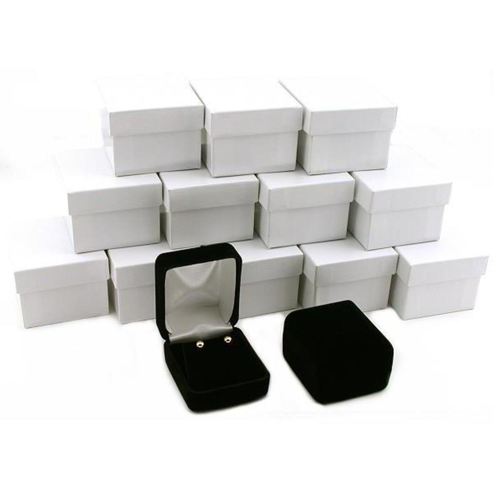 12 Black Velvet Earring Displays Showcase Gift Boxes