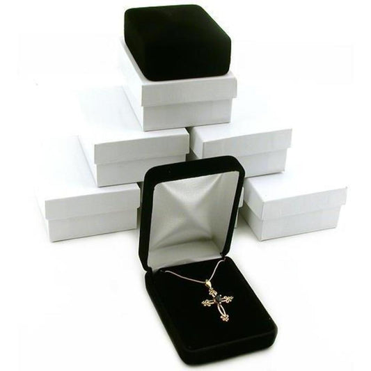 6 Black Velvet Pendant Earring Gift Boxes Showcase Displays